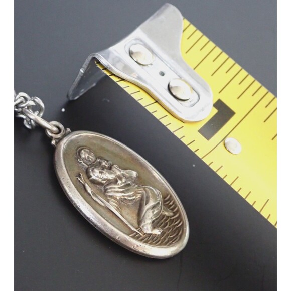 Sterling Silver Theda Saint Christopher Men's Pendant on 24" Chain 25.72 grams - Picture 6 of 13